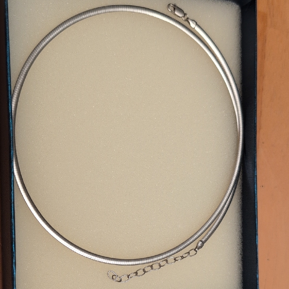 Elegant Omega Reversible Sterling Silver Necklace